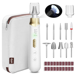 Electric Nail File Drill Cordless 2000 mAh Rechargeable Nail Filer Electric Portable Nail Dril Machine Drill for Nails Acrylic Manicure and Thick Toenails Buffer Grinder Care Professional (Golden)