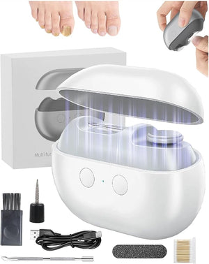 Electric Nail Clippers for Seniors 3 in 1 Smart Nail Clipper for Extra Hard/Thick Hands Feet Nails Polishing Clipper with Light for Limited Mobility People (White-A)