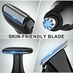 Hatteker Upgraded Mens Electric Back Shaver Body Grooming kit Body Trimmer FacialArmChin Beard Trimmer Cordless Hair Clipper with Adjustable Extension Handel Waterproof LED Display