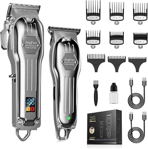 Professional Hair Clippers for Men - Cordless Clippers &amp Trimmers Set with LCD Display 7200RPM High-Speed Motor 5H Runtime Wall-Mountable Barber Tools for Home Use &amp Professional Barbers