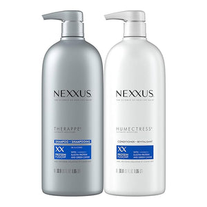 Nexxus Shampoo and Conditioner Therappe Humectress 2 Count for Dry Hair Silicone-Free Moisturizing Caviar Complex and Elastin Protein for thicker and stronger hair 33.8 oz