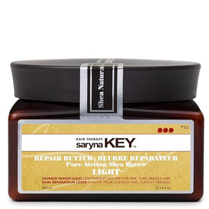 Saryna Key Light Damage Repair Treatment Butter Mask - African Shea Butter for Dry Hair Treatment - Rejuvenating Butter Moisturizer with Natural Keratin and Vitamins A E F(300ml/10.14oz)