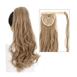Hair Accessories 22" Long Wavy Ponytail Lengthening Synthetic Curly Wraparound Ponytail Hair Extension Hair Clip Women Wig Curly Bun Hair Pieces For Women(10)