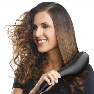 JINRI Volumizing Hair Iron Hair Straightener Brush Adjustable Temp 360 ¡Æ Tail Rotation Lasting Hair Volume for Short Or Thin Black