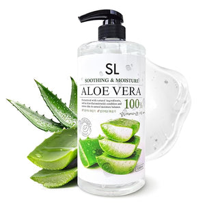 CUTIE MANGO Aloe Vera Soothing Gel 1000ml (35.27oz) | Quick Hydration &amp; Moisturizing | Natural Aloe Vera | Face Hair Body After Shave Korean Daily Skincare All Skin Types Family Size (Made in Kore