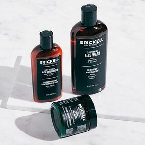 Brickell Men's Products Daily Advanced Face Care Routine I Gel Facial Cleanser Wash Face Scrub Facial Moisturizer Lotion Natural and Organic Men's Skin Care Gift Set Scented