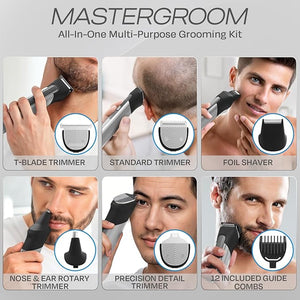 HUMMINGBIRD MK9 MasterGroom All-in-One Trimmer ? 21-Piece Men's Grooming Kit for Beard Head Hair Body and Face Waterproof Stainless Steel USB C Rechargeable LED Display
