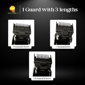 Royalty Headwear Professional Hair Clipper Guards Cutting Guides - Fits All Wahl &amp Babybliss Clipper Trimmers - 3 Adjustable Lengths in 1 Guard (1.5mm 3mm &amp 4.8mm)