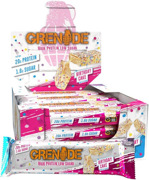 Grenade Carb Killa High Protein and Low Sugar Candy Bar 12 x 60 g - Birthday Cake