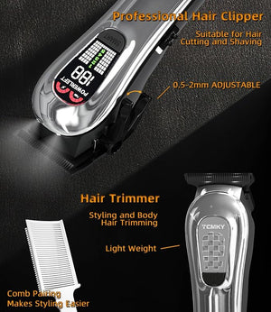 Hair Clippers for Men Professional Clippers and Trimmers Set Cordless Clippers for Hair Cutting Beard Trimmer Barber Clippers Rechargeable Electric Shaver