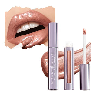 Runway Rogue LuxGloss Lip Gloss, High-Pigment Shimmery Suede Mocha-Nude Lip Gloss, ¡®Ready to Wear¡¯
