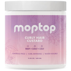 MopTop Curly Hair Gel Custard - Styling Gel for Moisturizing and Defining Soft Curls, Lightweight and Anti Frizz, Curly Hair Products for Waves, Coils &amp; Kinks (Citrus Kumquat, 16oz)
