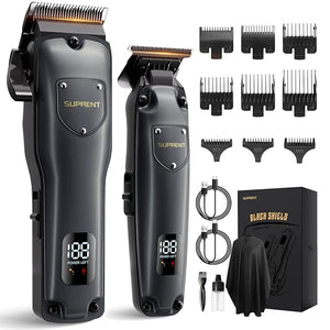 SUPRENT Hair Clippers for Men Professional USB-C Rechargeable Cordless Clippers for Hair Cutting Mens Hair Clippers and Trimmer Kit for Barber with LED Display for Barbers &amp Home Use