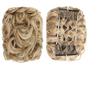 Hair Accessories Synthetic Messy Bun Wig Hair Pieces Wavy Curly Bun Ponytail Hair Extensions Bun Hair Comb Women Bun Wig Hair Pieces For Women(27H613)