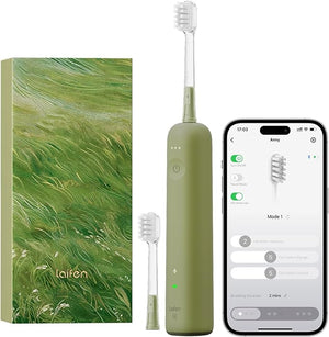 Laifen Wave Special Electric Toothbrush New 2025 Version Oscillation &amp Vibration Sonic Electric Toothbrush for Adults with App 2 Brush Heads IP68 Waterproof Travel Powered Toothbrush (Meadow Gr