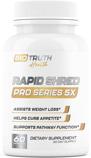 Rapid Shred Pro Series 5X | Supports GLP-1 Pathway Function | Weight Loss Pills for Women &amp; Fat Burner for Men + Appetite Suppressant Supplement | 3rd Party Tested Formula - 60 Capsules