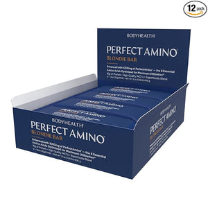 BodyHealth PerfectAmino Bar ? Protein Energy Snack with 10g Protein Plant-Based MCTs Superfood Blend Non-GMO Gluten Dairy &amp Soy Free (Blondie 12 Pack)