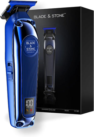 Blade &amp Stone Professional Hair Trimmer for Men PT301 | Diamond-S Blade | Micro-Gap Tech | 7200 RPM Durable Motor All-Metal Cordless Hair Trimmer - Big Blue