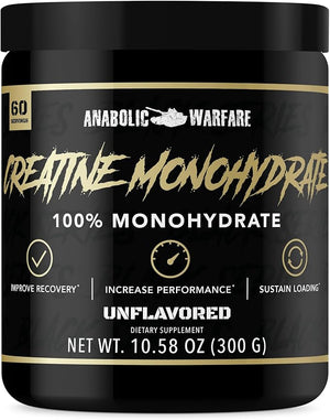 Anabolic Warfare Creatine Monohydrate Post Workout Recovery Increase Performance Sustain Loading Premium Creatine* (60 servings)