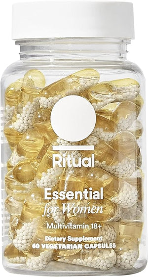 Ritual Multivitamin for Women 18+ with Vitamin D3 for Immune Support* Vegan Omega 3 DHA B12 Iron Gluten Free Non GMO USP Verified Citrus 30 Day Supply 60 Capsules