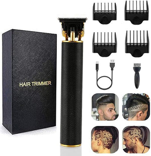 Unisex Hair Trimmer Kit - Cordless Rechargeable Waterproof with Guide Combs for Men