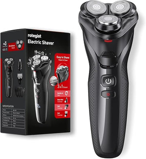 Cordless Electric Razor for Men: 3-in-1 Shaver for Beard/Nose/Sideburns - IPX7 Waterproof Travel Kit - Turbo Speed &amp Precision Blades