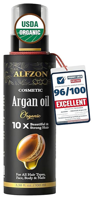 ?????????????? Moroccan Argan Oil 100% Pure USDA Organic Hair Treatment, Cold Pressed For Dry, Damaged, Curly &amp; Frizzy Hair, Skin, Face, Body &amp; Beard Natural Anti Aging for Women &amp; Men, La