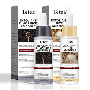 Peel Shot Glow Rice Ampoule Duo ? 2 PCS White &amp; Black Rice Facial Serum | Lightweight Hydrating Formula for All Skin | 3.38 Fl Oz Each