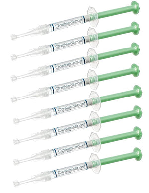 Opalescence 20% Teeth Whitening Gel Syringes - Refills Kit (4 Packs / 8 Syringes) Carbamide Peroxide. Made by Ultradent, in Cool Mint Flavor. Mint Tooth Whitening - D-5196-4