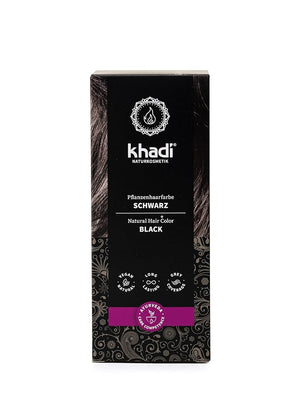 khadi BLACK Natural Hair Color - Colors your hair in a mysterious deep black without a blue tint - 100% plant-based natural &amp vegan - 3.5 oz