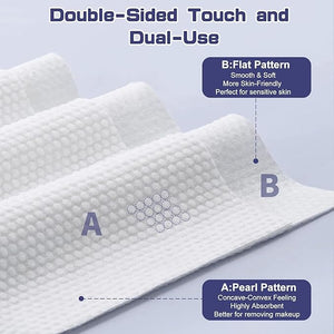 Disposable Face Towel 600 Count Face Towels for Washing Soft Cotton Dry Wipes Facial Cloths Towelettes for Washing and Drying Facial Tissue for Cleansing Skincare and Makeup Remover