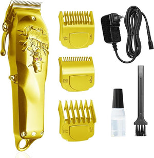 Hair Clippers for Men Professional - Cordless &amp Corded Barber Clipper for Home Hair Cutting Grooming Set Rechargeable Mens Hair Clipper &amp Trimmer (Gold)