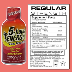 5-hour ENERGY Regular Strength Energy Shot, Pomegranate Flavor, 1.93oz, 20-Pack - Sugar Free
