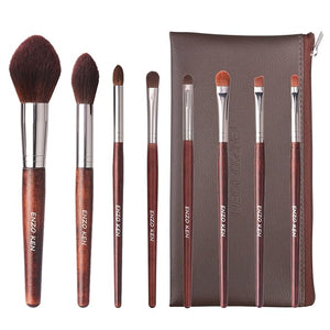 Walnut Makeup Brushes Set Professional Natural Pony Hair Makeup Brush Set with Case Cosmetic Brushes Makeup Set Natural Bristle Makeup Brushes Natural Hair Make up Brush Set Professional.