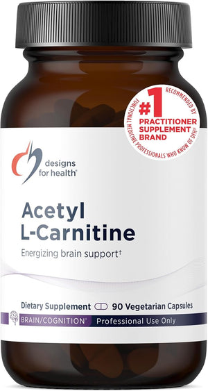Designs for Health Acetyl L-Carnitine Capsules 800mg - Energizing Brain Support - Non-GMO Vegetarian Acetyl L-Carnitine HCl Supplement (90 Capsules)