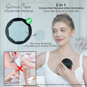 Crystal Hair EraserUpgraded Crystal Hair Remover DiamondPainless and Effective Nano Glass Hair Removal Stone and Skin ExfoliationNatural Epilator for Women and Men(Black)