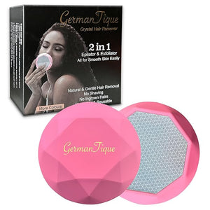 Crystal Hair Eraser,Upgraded Crystal Hair Remover Diamond,Painless and Effective Nano Glass Hair Removal Stone and Skin Exfoliation,Natural Epilator for Women and Men(Rose Pink)