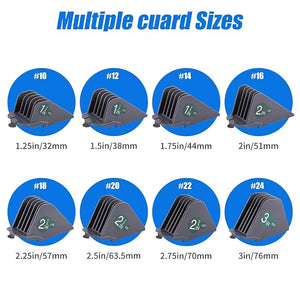 Extra Long Clipper Guards for most Wahl Clippers 3 Inch Hair Clipper Combs Guides Fit Wahl Clipper Guides Attachments - 1.25 to 3 8 Piece Set Gray Color