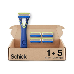 Schick Hydro Groomer ? Beard Trimmer for Men, Beard Groomer with 5 Razor Blades, Blue