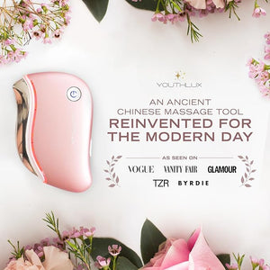 ProSculpt Heated Gua Sha Facial Massager ? Electric Guasha Tool for Face Sculpting Relaxation &amp Skincare | Soothing Vibration Facial Massage Tool with Contoured Design (Rose Gold)