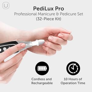 PediLux Pro Professional Manicure Pedicure Kit Thick Toenail Grinder Cordless Electric Nail File Drill Toe Nail for Dremel Tool Filer Sander Remove Callus for Humans Men Women Seniors