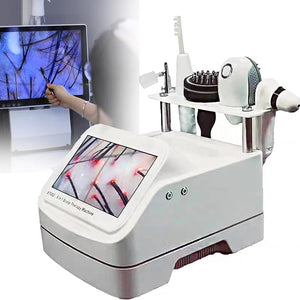 Skin Scalp Detector 5 in 1 Scalp Massage Equipment Skin Skin Oil and Analysis Skin Diagnosis Hair Analyzer with 5 Handles for Hair Loss/Moisture/Flexibility/Oil Content