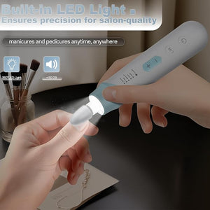 Electric Nail File Drill Cordless 2000 mAh Rechargeable Nail Filer Electric Portable Nail Dril Machine Drill for Nails Acrylic Manicure and Thick Toenails Buffer Grinder Care Professional (Blue)