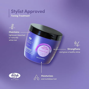 Lisap Purple Hair Mask Light Scale Hair Care Anti Yellow Hair Toner for Blondes Toning Blonde White Silver Hair &amp Highlights Nourishing &amp Hydrating Mask Neutralizes Brassy Tones 16.9 fl