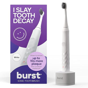 Burst Original Sonic Electric Toothbrush for Adults (White) | Soft Bristles | Deep Clean Stain &amp; Plaque Removal | 3 Modes: Teeth Whitening, Sensitive &amp; Massage