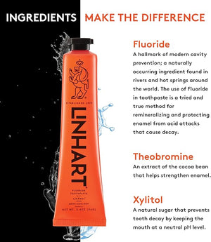 LINHART Linamel Mint Toothpaste and Whitener Gel Bundle 3.4 oz Tube of Whitening Toothpaste with 1.7 oz Tube of Whitener Gel