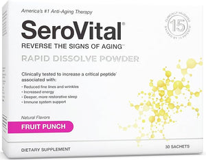 Serovital Rapid Dissolve Powder - Anti-Aging Supplement for Women Skin Benefits Energy and Better Sleep | 30 Day Supply - Fruit Punch