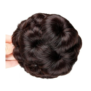 Hair Accessories 1 Pack Synthetic Curly Bun Women's Ponytail Donut Claw Clip Wig Hair Extensions Black Brown for Women's Daily Use Hair Pieces For Women(63 pcs)