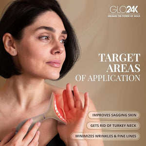 GLO24K 7 Color Beauty Device ? Triple LED Action &amp Vibration Technology Facial and Neck Massager