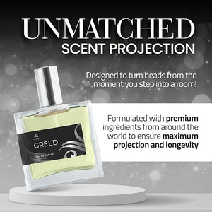 Perfa Greed Cologne for Men | Affordable Men's Perfume | 12 Hour Lasting Luxury Perfumes for Men | Gift-Ready Men's Cologne | Original Fragrances